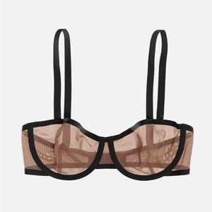 NWT. Mesh Taupe/Black Bra